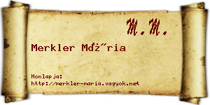 Merkler Mária névjegykártya